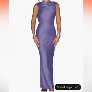 Elegant Purple Sleeveless Dress